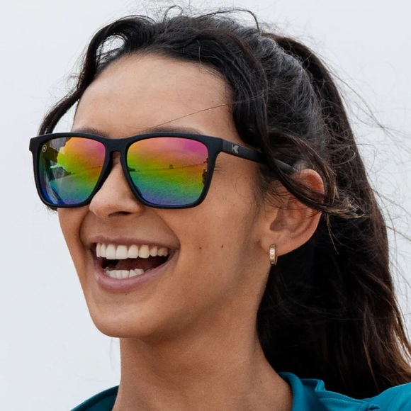 New NIB Knockaround Fast Lanes Sport Rainbow on Black Unisex 🌈 - Picture 1 of 10